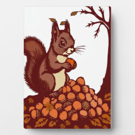 🐿️ Herbst Eichhörnchen Tischschild - Gemütlicher  Fotoplatte
