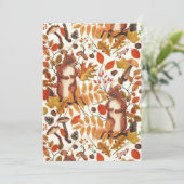 Herbst-Eichhörnchen und Herbstflora auf Weiß (Stehend Vorderseite)