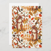 Herbst-Eichhörnchen und Herbstflora auf Weiß (Vorne/Hinten)