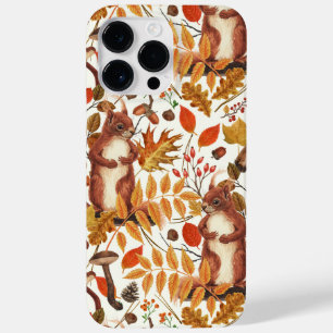Herbst-Eichhörnchen und Herbstflora auf Weiß Case-Mate iPhone 14 Pro Max Hülle
