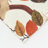 Herbst-Eichhörnchen und Herbstflora auf Weiß Fleecedecke (Ecke)
