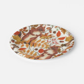 Herbst-Eichhörnchen und Herbstflora auf Weiß Pappteller (Schrägansicht)