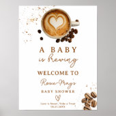 Herbst ein Baby wird Kaffee-Baby-Dusche Brauen Beg Poster (Vorne)