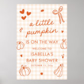 Herbst ein kleines Pumpkin Baby Dusche Begrüßungsz Poster (Vorne)