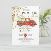 Herbst ein kleines Pumpkin Fall Baby Dusche Einladung (Stehend Vorderseite)