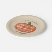 Herbst ein kleines Pumpkin Fall Baby Dusche Pappteller (Schrägansicht)