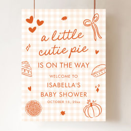 Herbst ein kleines Süsse Pie Baby Dusche Begrüßung Poster