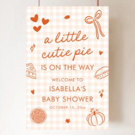 Herbst ein kleines Süsse Pie Baby Dusche Begrüßung Poster