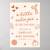 Herbst ein kleines Süsse Pie Baby Dusche Begrüßung Poster (Vorne)