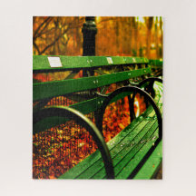 Herbst - Ein Sitzplatz im Central Park.