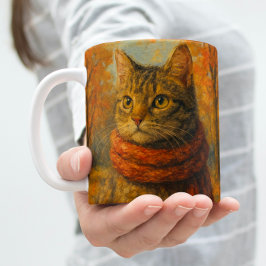 Herbst Eine gemütliche Katze im Herbst Kaffeetasse
