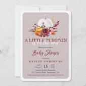 Herbst eine kleine Kürbis Babydusche Einladung (Vorderseite)