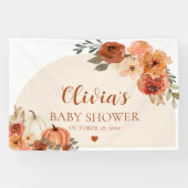 Herbst eine kleine Pumpkin Autumn Floral Baby Show Banner (Horizontal)