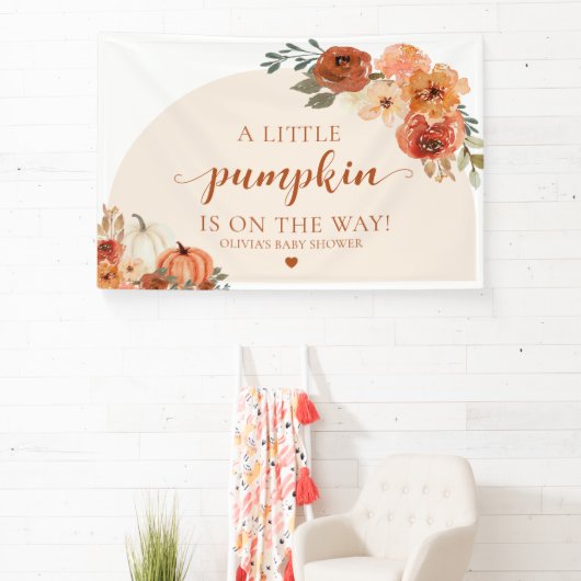 Herbst eine kleine Pumpkin Autumn Floral Baby Show Banner (InSitu)