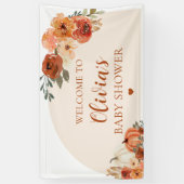 Herbst eine kleine Pumpkin Autumn Floral Baby Show Banner (Vertikal)