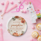 Herbst eine kleine Pumpkin Autumn Floral Baby Show Pappteller (Party)