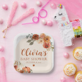 Herbst eine kleine Pumpkin Autumn Floral Baby Show Pappteller (Party)