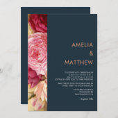 Herbst | Einladung der Marine zur Hochzeit (Vorne/Hinten)