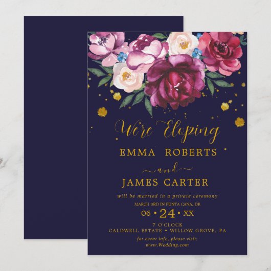 Herbst | Einladung des Elopement Empfangs (Vorne/Hinten)