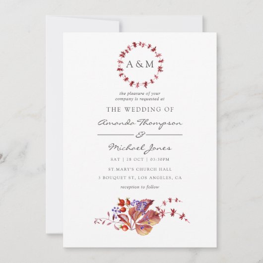 Herbst - Einladung zur Herbstfeier (Vorderseite)