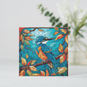 Herbst Eisvogel-Flachkarte (Stehend Vorderseite)