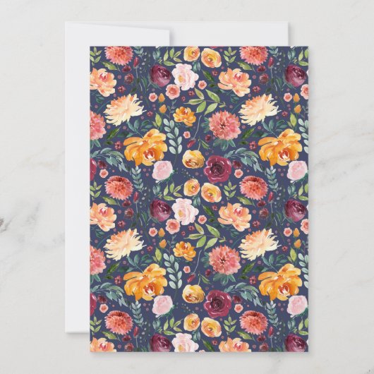 Herbst Elegance Bride Gown Brautparty Einladung (Rückseite)