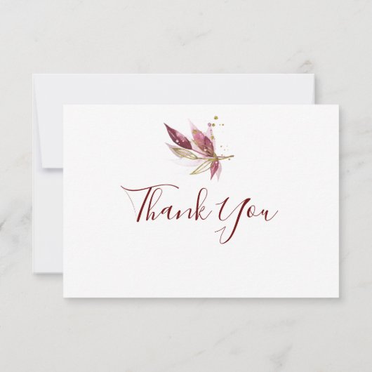 Herbst Elegance Danke Karten (Rückseite)