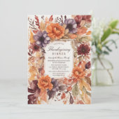 Herbst Elegance Erntedank Einladung (Stehend Vorderseite)