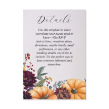 Herbst-Elegance-Hochzeitskarte