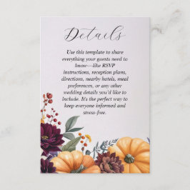 Herbst-Elegance-Hochzeitskarte Begleitkarte