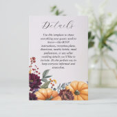 Herbst-Elegance-Hochzeitskarte Begleitkarte (Stehend Vorderseite)