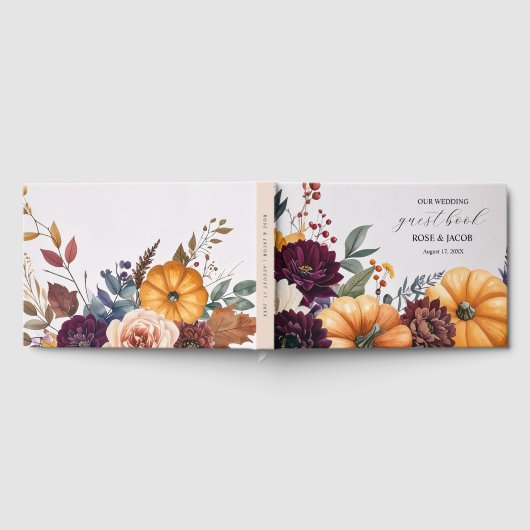 Herbst-Elegance Wedding Guest Book Gästebuch (Voll)