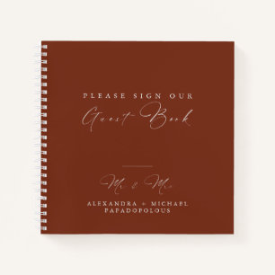 Herbst Elegant Minimal Wedding Gästebuch Notizblock