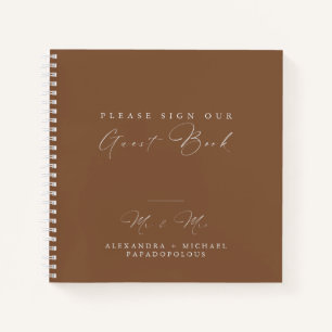 Herbst Elegant Minimal Wedding Gästebuch Notizblock