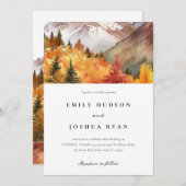 Herbst-Elegante Hochzeit Einladung (Vorne/Hinten)