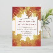 Herbst: Elegante Hochzeit im Herbst Einladung (Stehend Vorderseite)