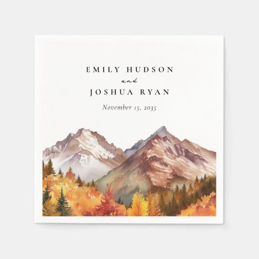 Herbst-Elegante Hochzeit Serviette (Vorderseite)