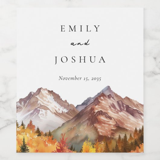 Herbst-Elegante Hochzeit Weinetikett (Einzelnes Label)