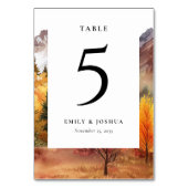 Herbst Elegante Hochzeitstichtafel Tischnummer (Rückseite)