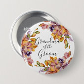 Herbst-Eleganz-Großmutter des Bräutigams Button (Vorne & Hinten)