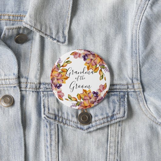 Herbst-Eleganz-Großmutter des Bräutigams Button (Beispiel)