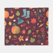 Herbst-Elemente, dunkler Hintergrund, Vintage Fleecedecke (Vorderseite (Horizontal))