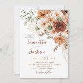 Herbst Elfenbein Boho Hochzeitseinladung Einladung (Vorderseite)