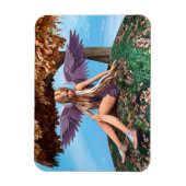 Herbst-Engel-Wald-Fantasie-Kunst Magnet (Vertikal)