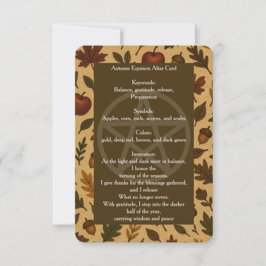 Herbst Equinox Altar-Karte Einladung (Vorderseite)