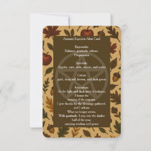 Herbst Equinox Altar-Karte Einladung