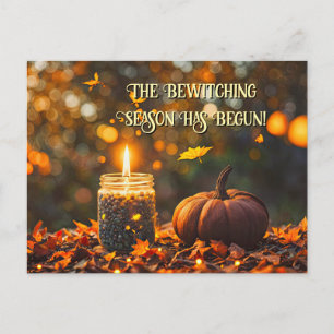 Herbst Equinox Mabon Candle Pumpkin Feiertagspostkarte