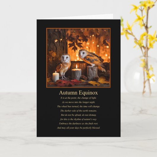 Herbst Equinox Mabon mit Kerzen Karte (Gelbe Blume)