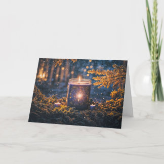 Herbst Equinox Mabon mit mystischer Kerzennatur Karte