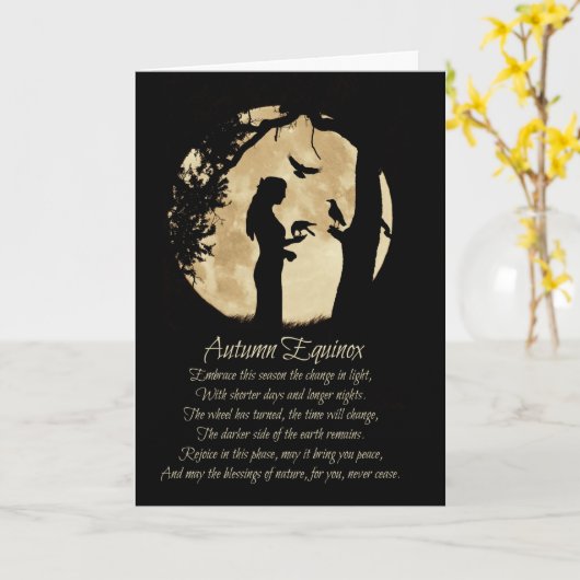 Herbst Equinox Mabon mit Ravens Karte (Gelbe Blume)